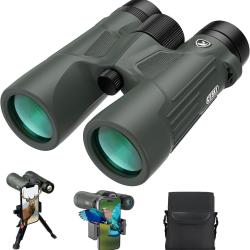 Jumelles HD 10x42 Puissantes Prisme BAK4 Objectif FMC Tr&eacute;pied Adaptateur T&eacute;l&eacute;phone Etanches IPX7