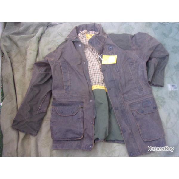 veste Verney Carron  Foxtrot fa�on vieux cuir , vert fonc�