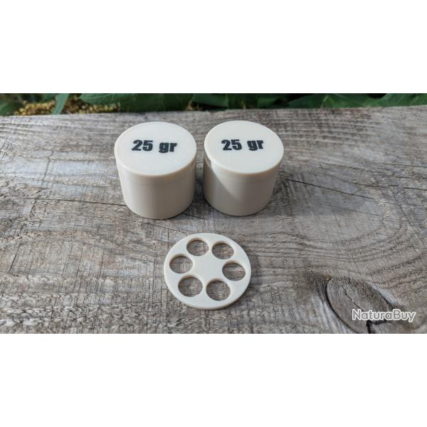 Speed Loader poudre noire 25 grains - Remington 1858 cal .44 - chargement barillet  LOT de 2