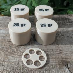Speed Loader poudre noire 25 grains - Remington 1858 cal .44 - chargement barillet  LOT de 4