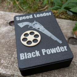 Speed Loader poudre noire 20 grains - Remington 1858 cal .44 - Kit 6 loaders + bo&icirc;te de transport