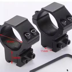 Montage Colleir pour Lunette de Tir, Rail 11mm diam&egrave;tre 30mm