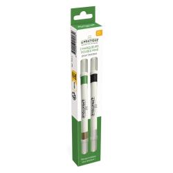 Lot de 2 Marqueurs Double Mines pour Bocaux - Noir/Blanc & Vert/Dor&eacute;
