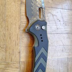 Couteau Civivi Vexron Damascus Damas Noir Vert G10