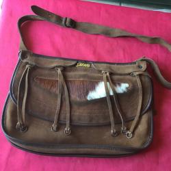 Sacoche pour cartouches et gibier en cuir Nubuck