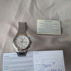 MONTRE POUR HOMME ARGENT&Eacute;E ' SHIVAS " AVEC CERTIFICAT QUASI NEUVE AVEC PILE NEUVE &Eacute;TANCHE 100 M&Egrave;TRES