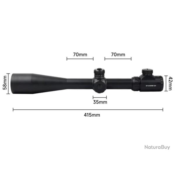 Lunette de tir 10-40x50 SFP r�ticule lumineux avec colliers aux choix