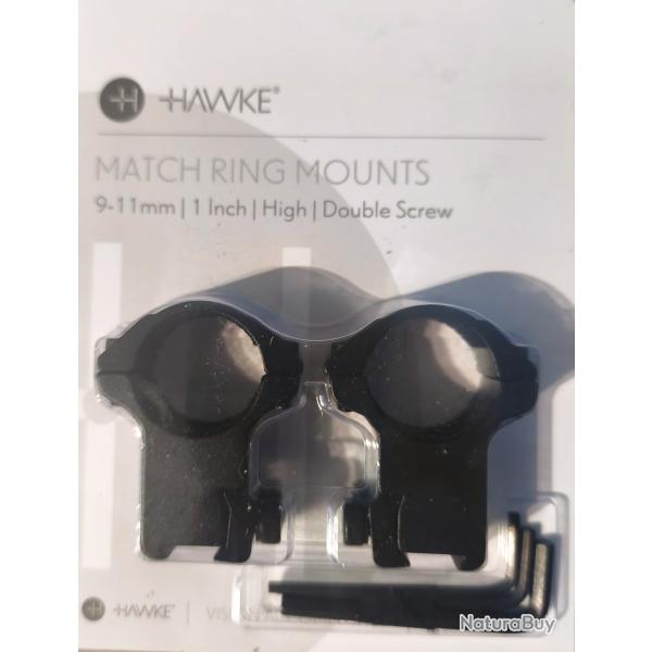 HAWKE Collier de montage haut.Rail de 11mm/1 pouces (� 25,4 mm)