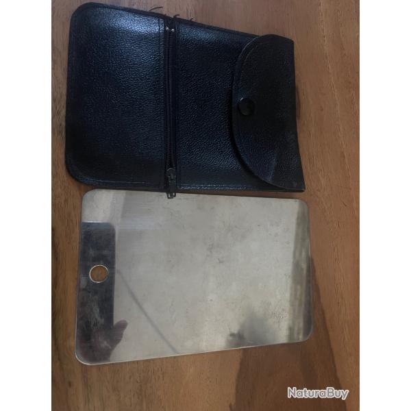 Militaria accessoire Miroir de signalisation militaire inox + pochette - Survie / Bushcraft Plus un