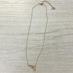 COLLIER ARME DE POING OR EN ACIER INOXYDABLE