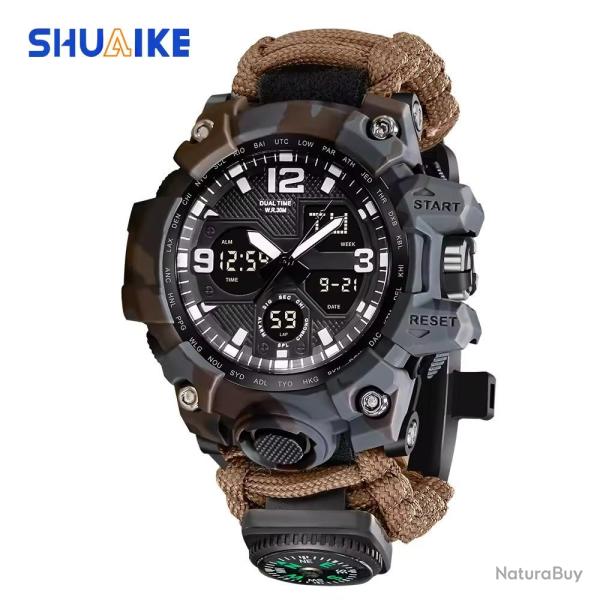 Montre tactique: couleur brun camouflage