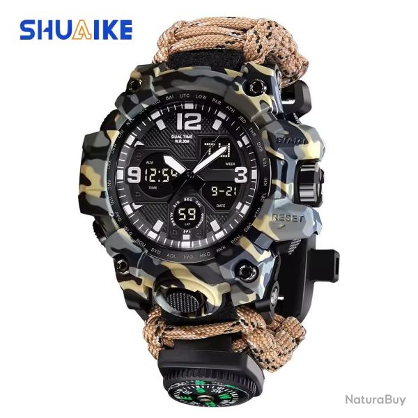 Montre tactique: couleur kaki camouflage