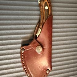 NIETO Skinner Gut Hook - Couteau de chasse espagnol - &Eacute;tui cuir d'origine - Excellent &eacute;tat