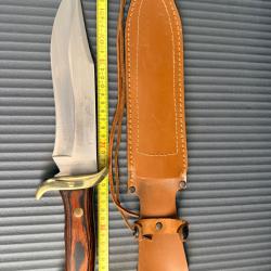 Couteau de chasse / Bowie espagnol Miguel Nieto - Tr&egrave;s bel &eacute;tat - &Eacute;tui cuir d'origine