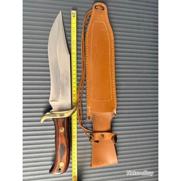 Couteau de chasse / Bowie espagnol Miguel Nieto - Tr�s bel �tat - �tui cuir d'origine