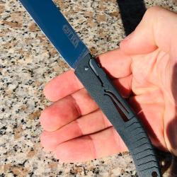 Couteau de poche pliant artisanal de collection LE CUTTER by Lierande anthracite lame inox neuf