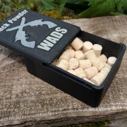 Boite de rangement bourre - Black Powder WADS - couvercle coulissant - bourre non fournie