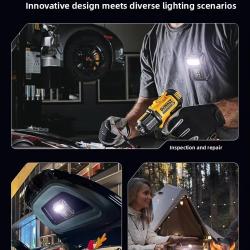 Mini lampe de poche LED Rechargeable par USB, lampe de travail magn&eacute;tique Portable, torche COB Super