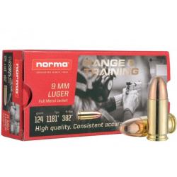 WAHOO ! - Munition Norma FMJ 8g 124gr - Cal. 9mm Luger x1 boite