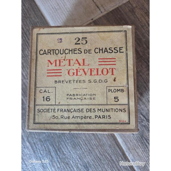Cartouche  bo�te de 25 gevelot