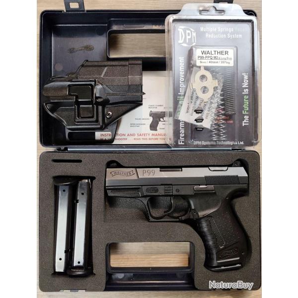 Pistolet WALTHER mod�le P99 - Cal 9x19 - Holster, 3 chargeurs, mallette (Occasion)