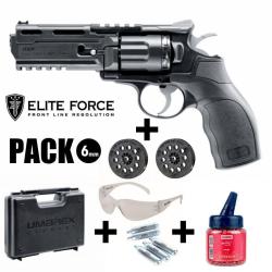 PISTOLET ELITE FORCE H8R Noir - 6 mm BB - CO&sup2; Arme en pack pr&ecirc;t &agrave; jouer