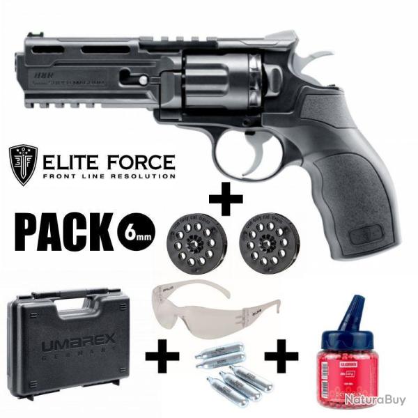 PISTOLET ELITE FORCE H8R Noir - 6 mm BB - CO� Arme en pack pr�t � jouer