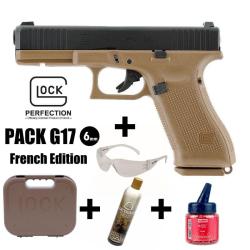 PISTOLET GLOCK 17 Gen5 Edition Arm&eacute;e Fran&ccedil;aise - 6 mm BB - Gaz 1J Arme en pack pr&ecirc;t &agrave; jouer