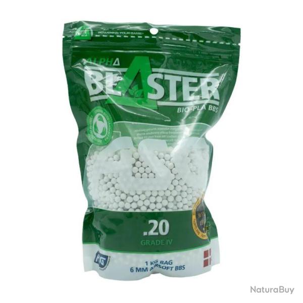 BILLES AIRSOFT BIO ASG ALPHA BLASTER 0,20 g Blanches Sachet de 1kg