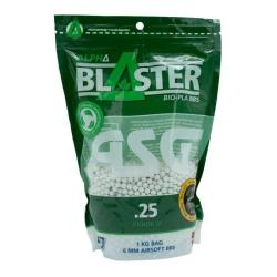 BILLES AIRSOFT BIO ASG ALPHA BLASTER 0,25 g Blanches Sachet de 1kg