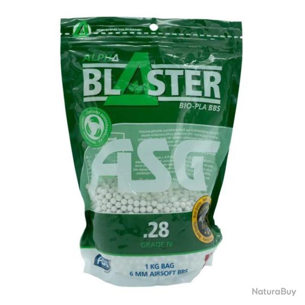 BILLES AIRSOFT BIO ASG ALPHA BLASTER 0,28 g Blanches Sachet de 1kg