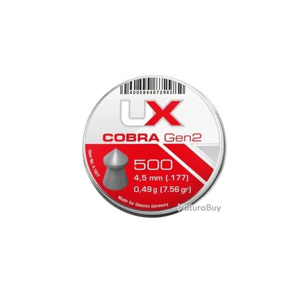 Plombs pointu UMAREX cal.4,5 Cobra gen 2 0.49g par 500
