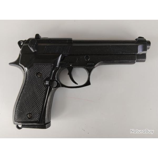 R�plique pistolet BERETTA 9 mm, inerte, m�tal noir, avec chargeur.