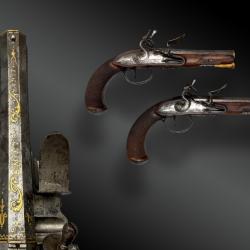 PAIRE DE PISTOLETS &Agrave; SILEX SIGN&Eacute;E PENIET, PARIS FRANCE - VERS 1805