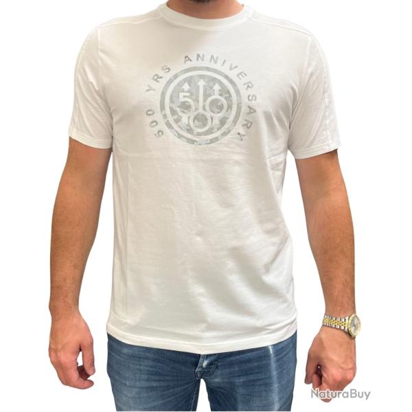 T-SHIRT 500 ANS BERETTA BLANC