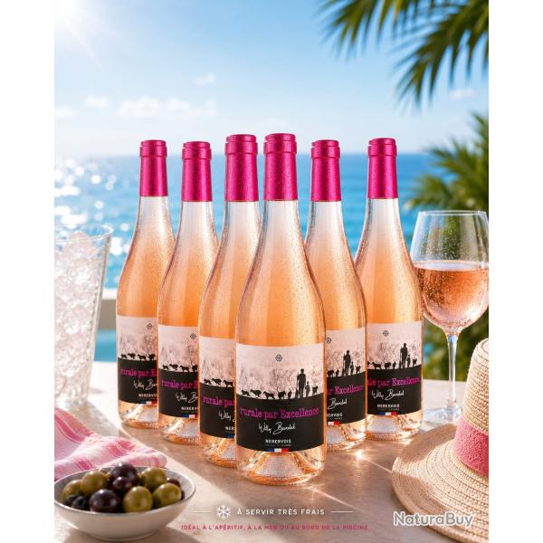 6 bouteilles de vin ros� "rurale par excellence", AOP minervois mill�sime 2025
