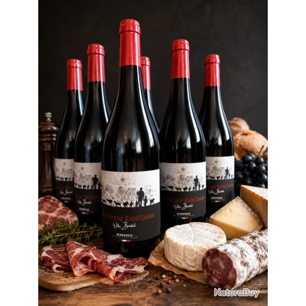6 bouteilles de vin rouge "rurale par excellence" , AOP Minervois 2024
