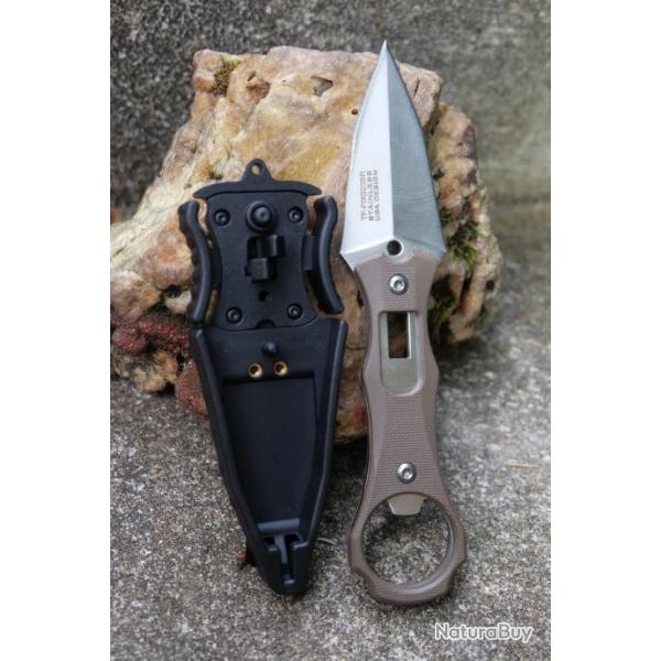 Poignard Couteau Dague Tac Force Lame Spear Point Acier 3Cr13 Manche Abs Etui ABS Clip X020BR-01