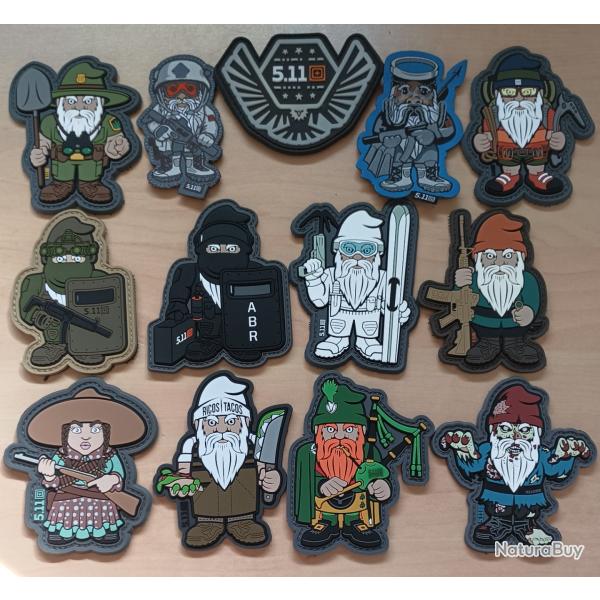 Ecusson patch 5.11 tactical gnome lot 13 pi�ces airsoft