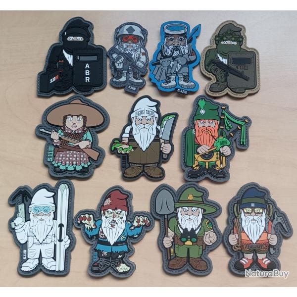 Ecusson patch 5.11 tactical gnome lot 11 pi�ces airsoft