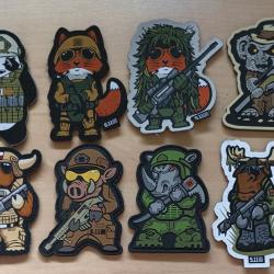 Ecusson patch 5.11 tactical animaux tacticool lot 8 pi&egrave;ces airsoft