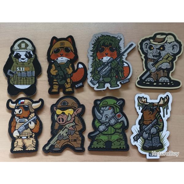 Ecusson patch 5.11 tactical animaux tacticool lot 8 pi�ces airsoft