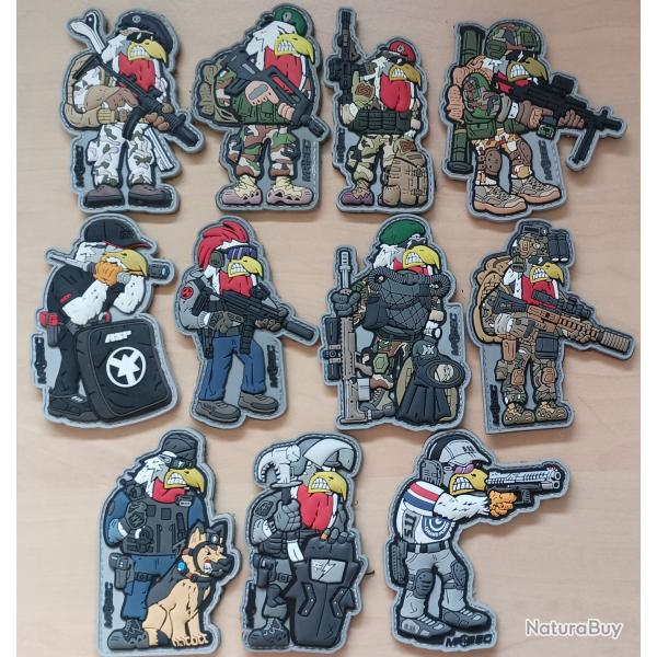 Ecusson patch tactical coq militaire tacticool lot 11 pi�ces airsoft