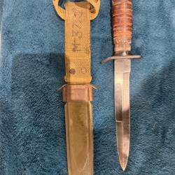 US M3 Fighting Knife WW2 authentique + fourreau US M8 original US Army Seconde Guerre