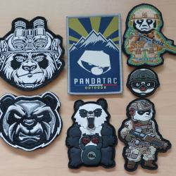 Ecusson patch tactical panda tacticool lot 7 pi&egrave;ces airsoft