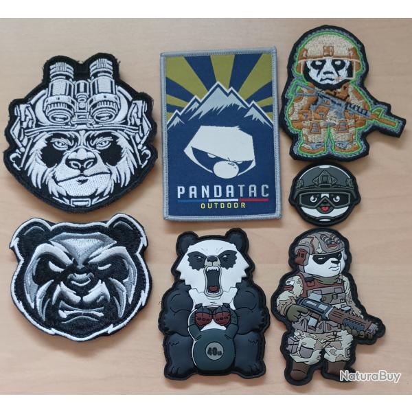 Ecusson patch tactical panda tacticool lot 7 pi�ces airsoft