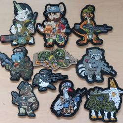 Ecusson patch tactical divers animaux tacticool lot 10 pi&egrave;ces airsoft