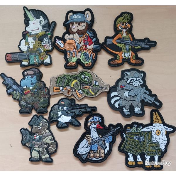 Ecusson patch tactical divers animaux tacticool lot 10 pi�ces airsoft