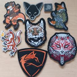 Ecusson patch tactical fox tacticool lot 8 pi&egrave;ces airsoft