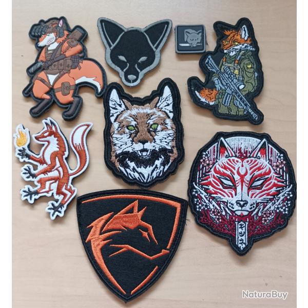 Ecusson patch tactical fox tacticool lot 8 pi�ces airsoft